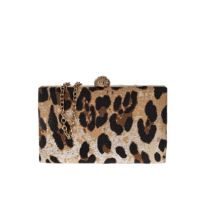 5569666069-00 Crystal Kensington Clutch Καφέ Λεοπάρ Τσαντάκι KURT GEIGER