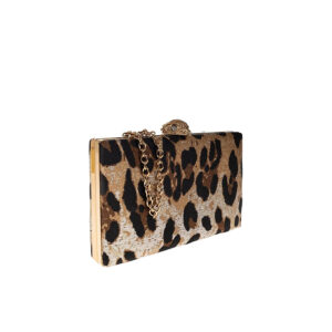5569666069-01 Crystal Kensington Clutch Καφέ Λεοπάρ Τσαντάκι KURT GEIGER