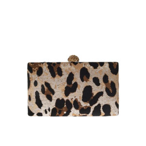 5569666069-02 Crystal Kensington Clutch Καφέ Λεοπάρ Τσαντάκι KURT GEIGER