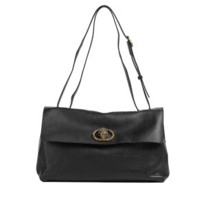 6154000109-00 Chelsea Large Slouch Flap Μαύρη Τσάντα KURT GEIGER