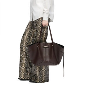 B3W30347_451-mdl1 K/Pierced Medium Tote Καφέ Τσάντα KARL LAGERFELD