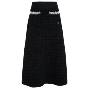 B4W12017_999-00 KARL LAGERFELD Midi Μαύρη Πλεκτή Φούστα