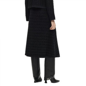 B4W12017_999-mdl4 KARL LAGERFELD Midi Μαύρη Πλεκτή Φούστα