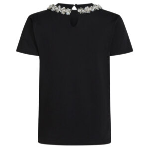 B4W17037_999-01 Μαύρο T-Shirt Με Διακοσμημένο Λαιμό KARL LAGERFELD