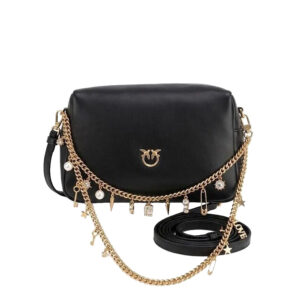 107693A0F2_Z99Y-02 Bauletto Mini Chain Charms Μαύρη Τσάντα Με Κρεμαστά pinko