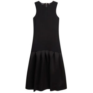 285238_BLK-00 Lylora Midi Μαύρο Φόρεμα Με Σατέν Φούστα TED BAKER