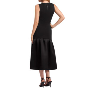 285238_BLK-mdl4 Lylora Midi Μαύρο Φόρεμα Με Σατέν Φούστα TED BAKER
