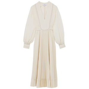 29153202_BEJ-00 Millie Midi Εκρού Πλισέ Φόρεμα REISS