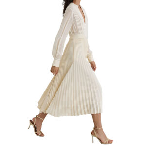29153202_BEJ-mdl2 Millie Midi Εκρού Πλισέ Φόρεμα REISS