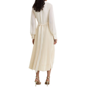29153202_BEJ-mdl4 Millie Midi Εκρού Πλισέ Φόρεμα REISS