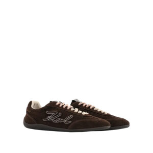 KL66122_5CH-01 Altia Σκούρο Καφέ Σουέντ Sneaker KARL LAGERFELD